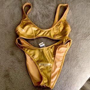 Gold Two Piece Bathing Suit